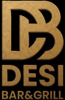 Desi Bar & Grill logo in bronze vertical
